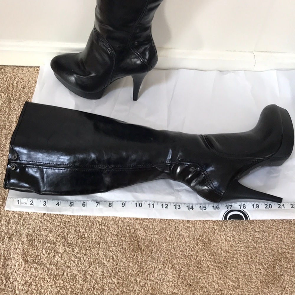 GOMAX Size 10 black knee high zippered boots - Picture 8 of 11